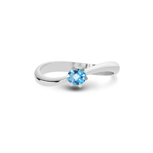 Blue Topaz Platinum Ring R17