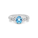 Blue Topaz Platinum Ring R18