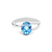 Blue Topaz Platinum Ring R19