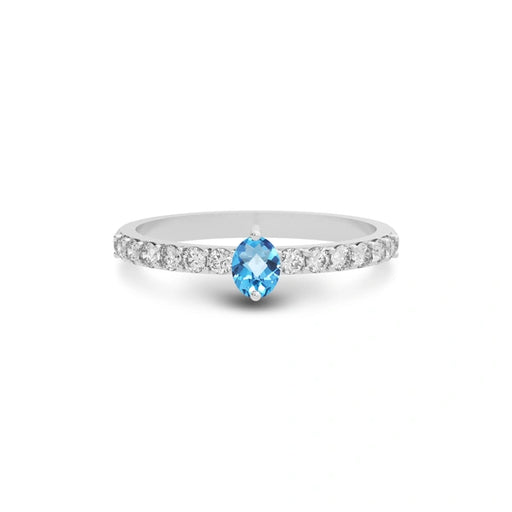 Blue Topaz Platinum Ring R20