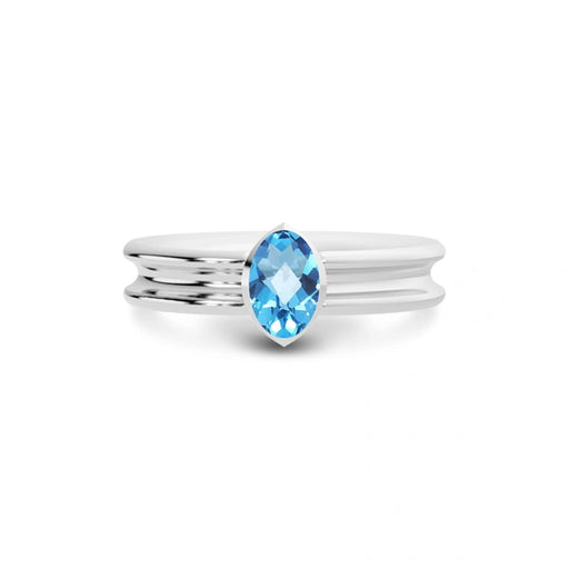 Blue Topaz Platinum Ring R24