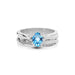 Blue Topaz Platinum Ring R27