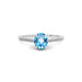 Blue Topaz Platinum Ring R28