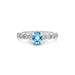 Blue Topaz Platinum Ring R29