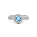 Blue Topaz Platinum Ring R30