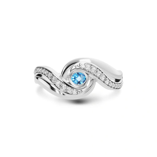 Blue Topaz Platinum Ring R32