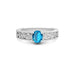 Blue Topaz Platinum Ring R33