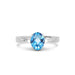 Blue Topaz Platinum Ring R42