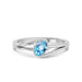 Blue Topaz Platinum Ring R44
