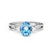 Blue Topaz Platinum Ring R46