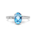 Blue Topaz Platinum Ring R48