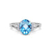 Blue Topaz Platinum Ring R52