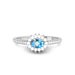 Blue Topaz Platinum Ring R55