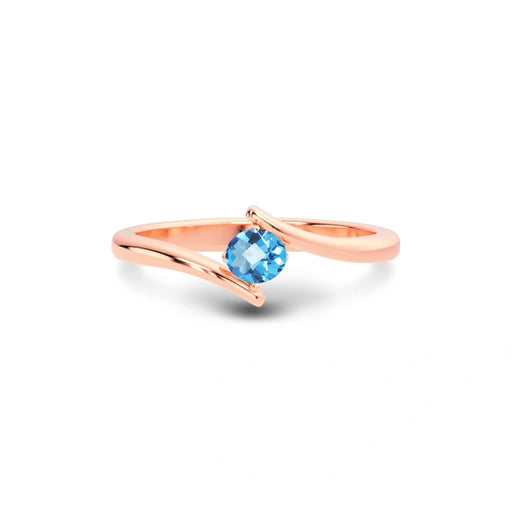 Blue Topaz Rose Gold Ring R2