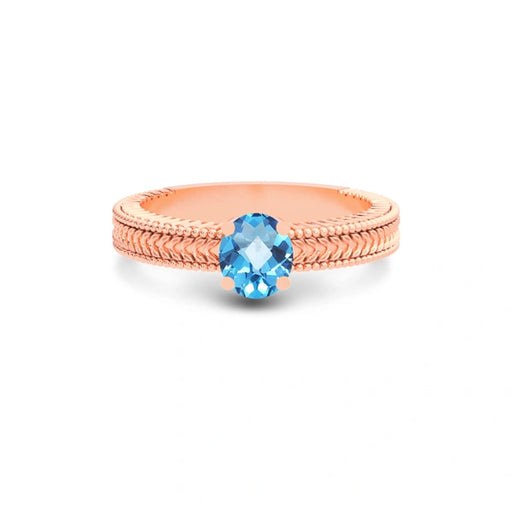Blue Topaz Rose Gold Ring R3
