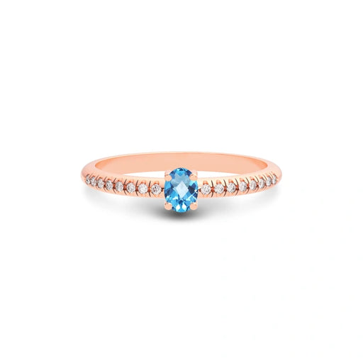 Blue Topaz Rose Gold Ring R4