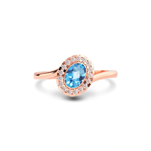 Blue Topaz Rose Gold Ring R5