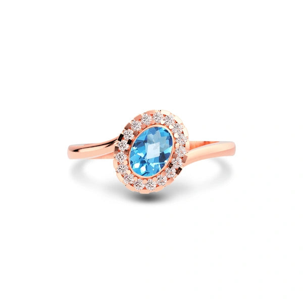 Blue Topaz Rose Gold Ring R5