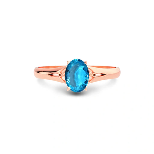 Blue Topaz Rose Gold Ring R6