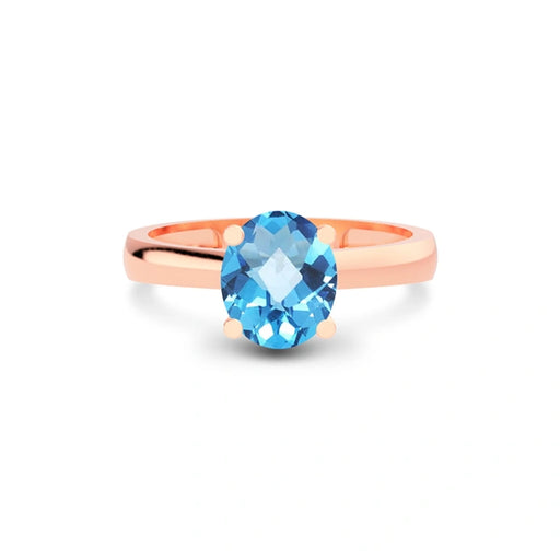 Blue Topaz Rose Gold Ring R7