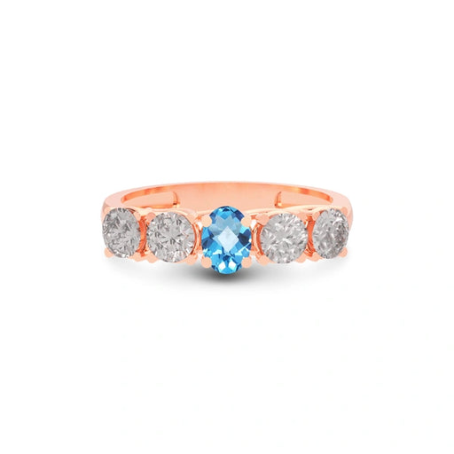 Blue Topaz Rose Gold Ring R10