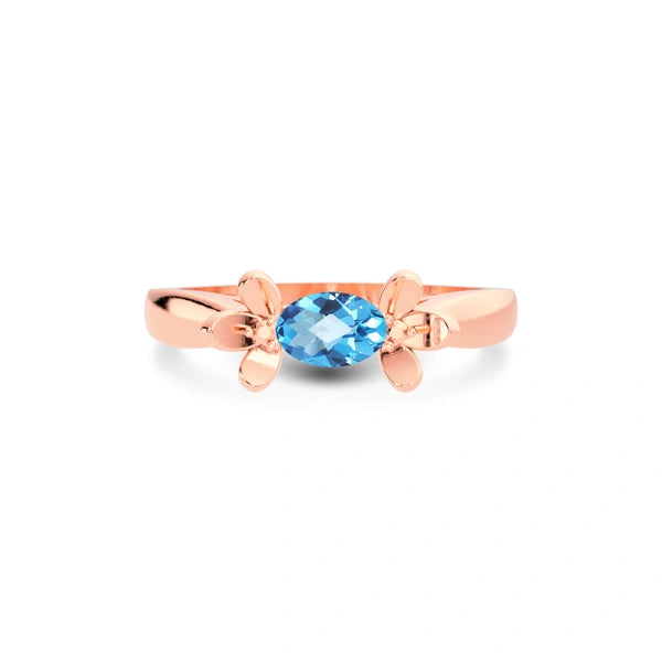 Blue Topaz Rose Gold Ring R12