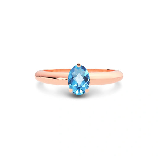 Blue Topaz Rose Gold Ring R13