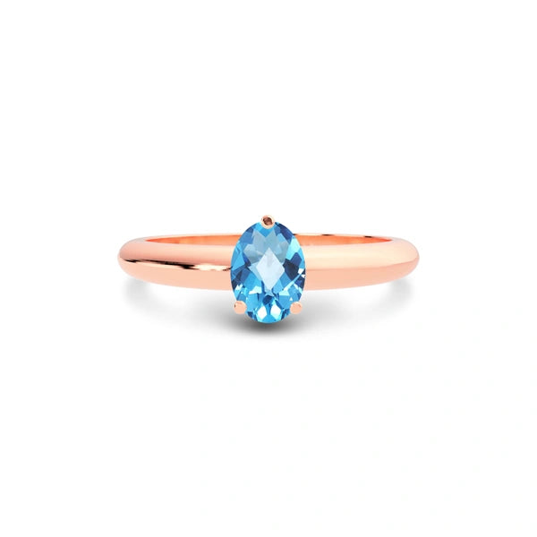 Blue Topaz Rose Gold Ring R13