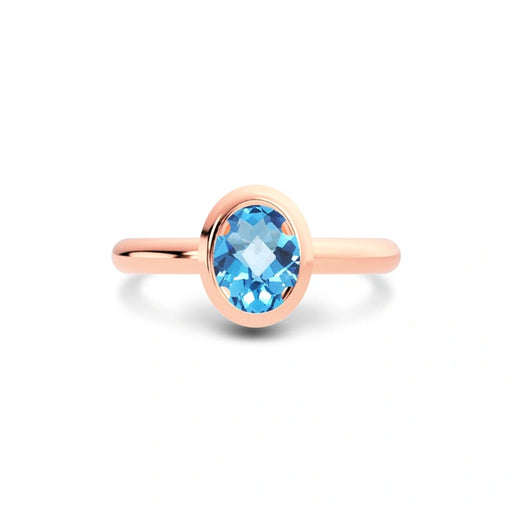 Blue Topaz Rose Gold Ring R14