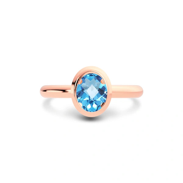 Blue Topaz Rose Gold Ring R14