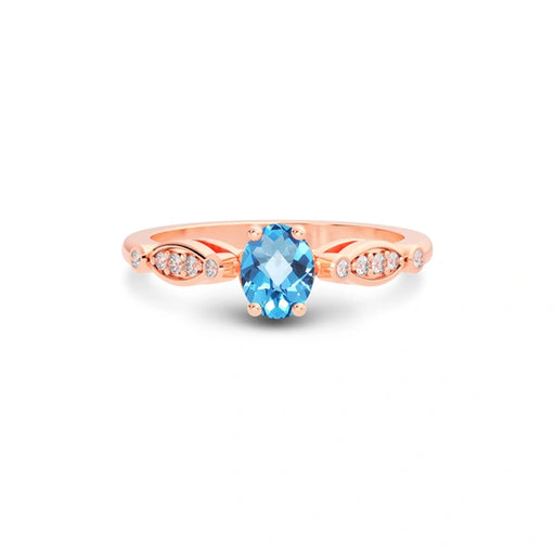 Blue Topaz Rose Gold Ring R15