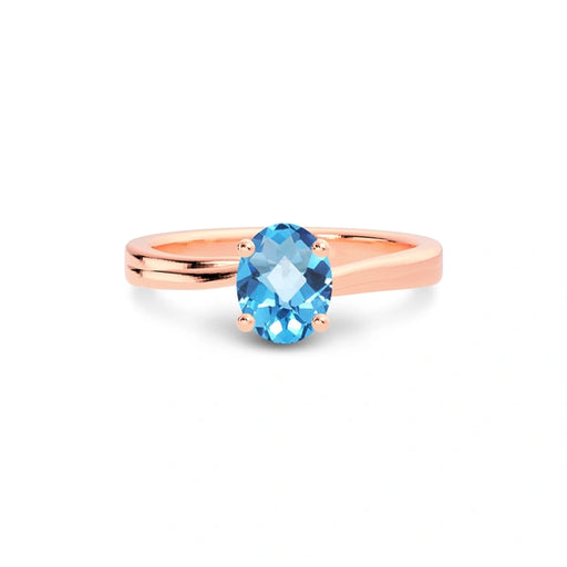 Blue Topaz Rose Gold Ring R16