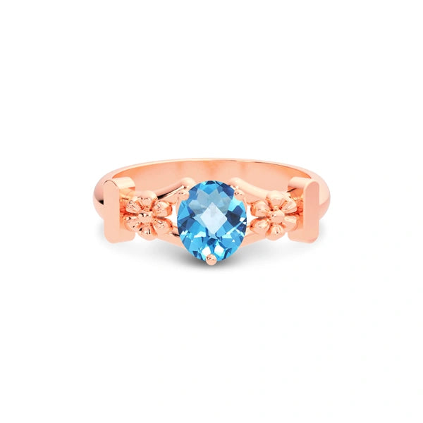 Blue Topaz Rose Gold Ring R18