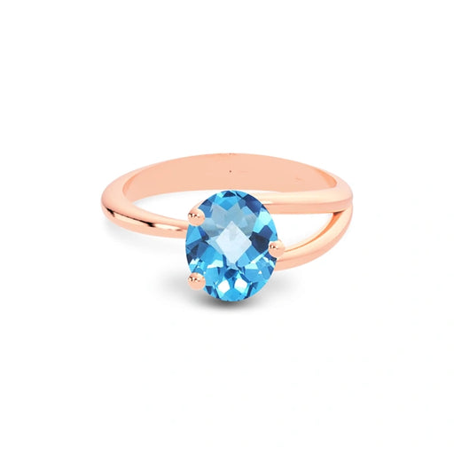 Blue Topaz Rose Gold Ring R19