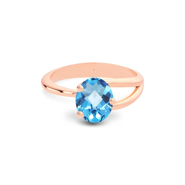 Blue Topaz Rose Gold Ring R19