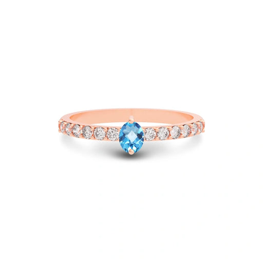 Blue Topaz Rose Gold Ring R20