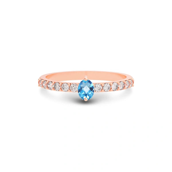 Blue Topaz Rose Gold Ring R20