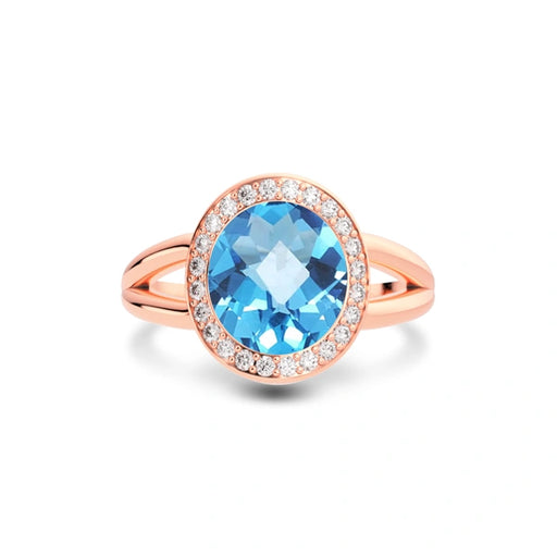 Blue Topaz Rose Gold Ring R21