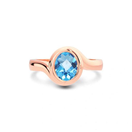 Blue Topaz Rose Gold Ring R22