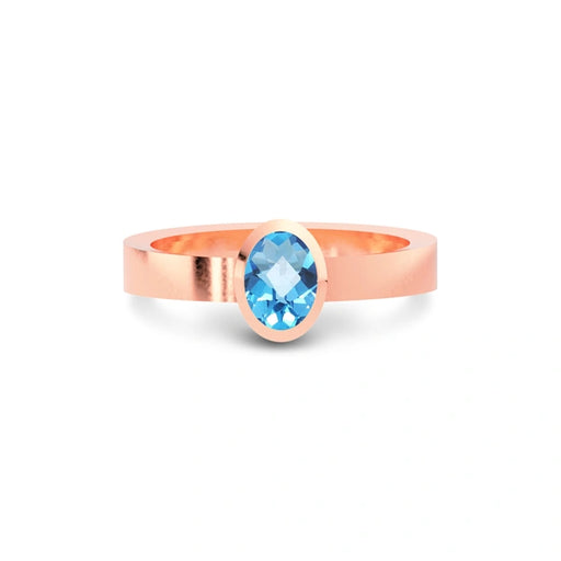 Blue Topaz Rose Gold Ring R23