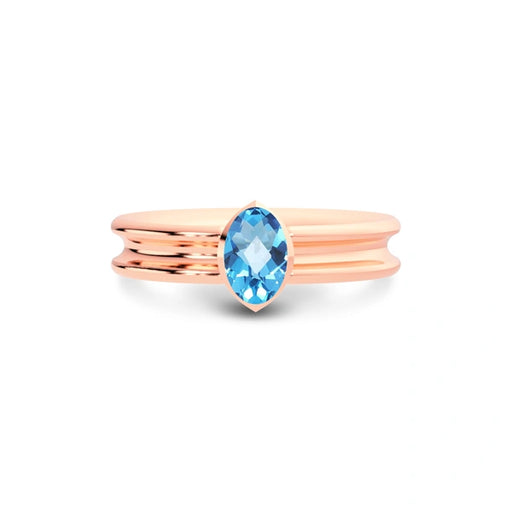 Blue Topaz Rose Gold Ring R24