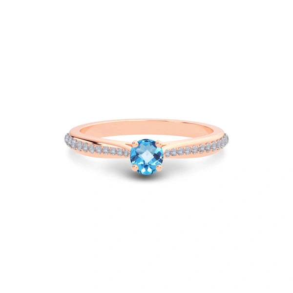 Blue Topaz Rose Gold Ring R25