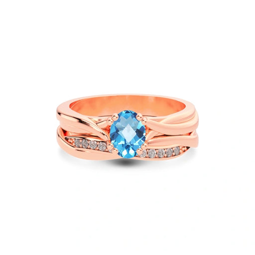 Blue Topaz Rose Gold Ring R27