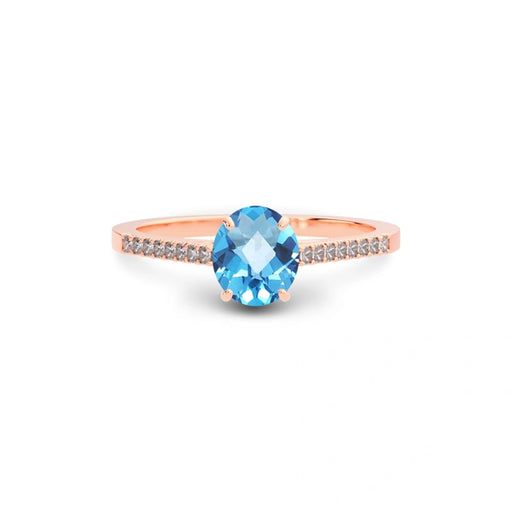 Blue Topaz Rose Gold Ring R28