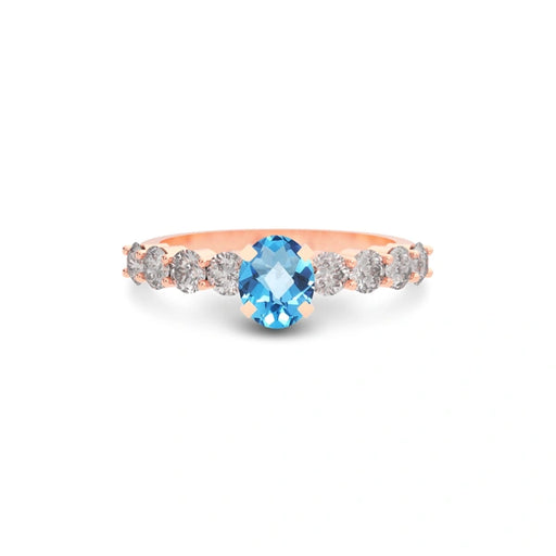 Blue Topaz Rose Gold Ring R29
