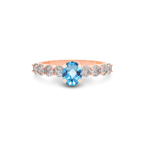 Blue Topaz Rose Gold Ring R29