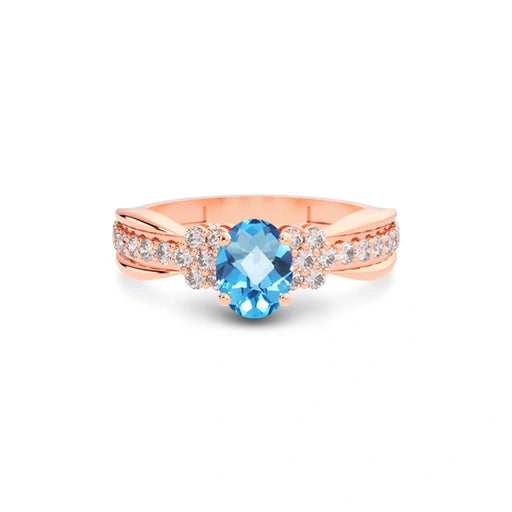 Blue Topaz Rose Gold Ring R31