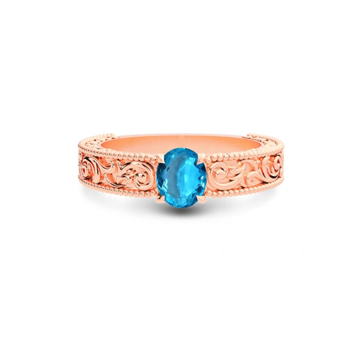 Blue Topaz Rose Gold Ring R33