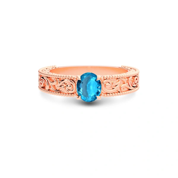 Blue Topaz Rose Gold Ring R33
