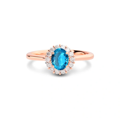 Blue Topaz Rose Gold Ring R35